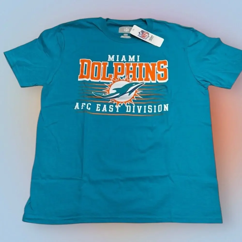 Miami Dolphins AFC East Division Men’s 2XL Cotton T-Shirt - Picture 2 of 2